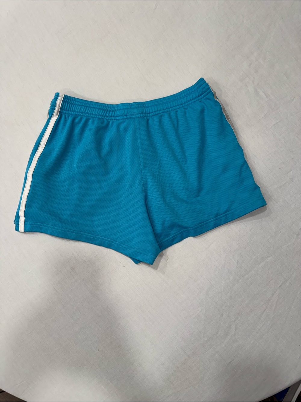 Adidas Vintage Turquoise Blue Climalite 3-Stripe Running Shorts - Picture 3 of 4